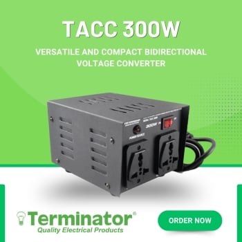 Terminator TACC 300W 220V to 110V Step Down Voltage Converter AC Power Transformer for Electronics & Appliances