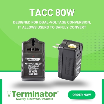 Terminator TACC 80W 220V to 110V Step Down Voltage Converter AC Power Transformer for Electronics