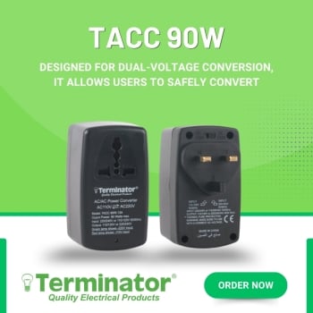 Terminator TACC 90W 220V to 110V Step Down Voltage Converter AC Power Transformer for Electronics & Travel Use