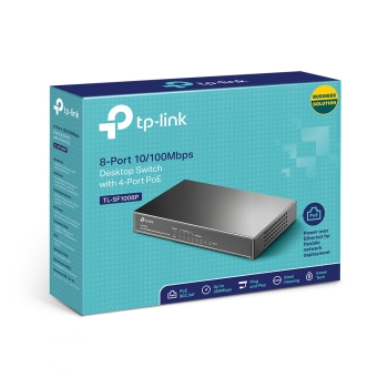 TP-Link TL-SF1008P 8-Port 10/100Mbps Desktop Switch with 4-Port PoE