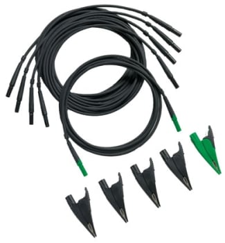 Fluke Test Leads and Alligator Clips (4 black, 1 green) - 430 Series