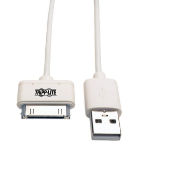 Tripp Lite USB Sync/Charge Cable with Apple 30-Pin Dock Connector, 3 ft