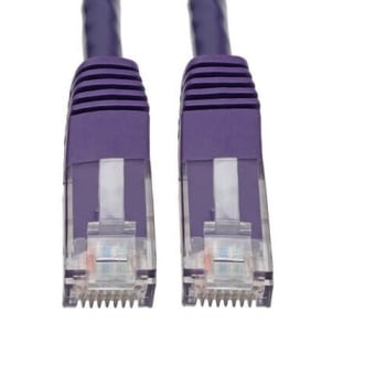 Tripp Lite Cat6 Gigabit Molded Patch Cable, 1 Gbps, RJ45, M/M, 10-ft, Purple