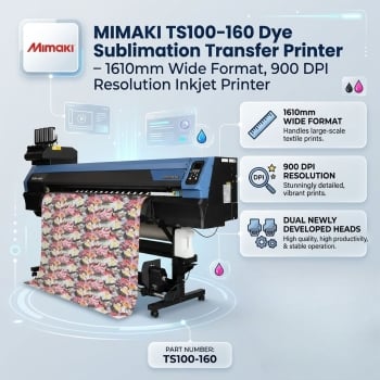 Mimaki TS100-160  64" High-Speed Roll-to-Roll Dye Sublimation Printer
