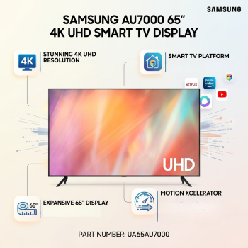 Samsung AU7000 65" 4K UHD Smart TV Display 