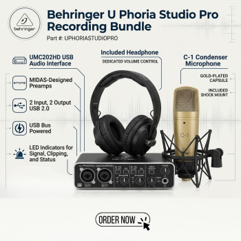 Behringer U Phoria Studio Pro Recording Bundle