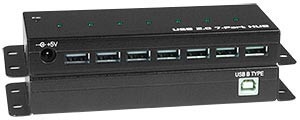 Industrial USB 2.0 Hub, 7 Port, Self/Bus-Powered