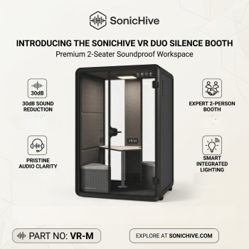 SonicHive VR Duo Silence Booth 2-Seater Soundproof Booth – 30dB with Smart Lighting Acoustic Workspace Pod
