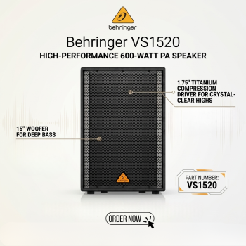 Behringer VS1520 High-Performance 600-Watt PA Speaker