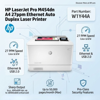 HP LaserJet Pro M454dn A4 27ppm Ethernet Auto Duplex Laser Printer