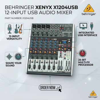 Behringer XENYX X1204USB 12-Input USB Audio Mixer