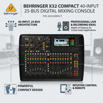 Behringer X32 Compact 40-Input 25-Bus Digital Mixing Console