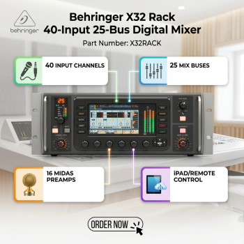 Behringer X32 Rack 40-Input 25-Bus Digital Mixer