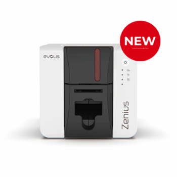 Evolis Zenius 2 300 DPI Single-Sided PVC Card Printer Compact ID Badge Printing Machine