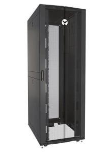 Vertiv VR3307 Perforated Split Locking Rear Doors Black And Gray Rack 