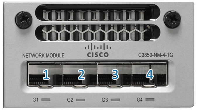 C3850-NM-4-1G is a network module that serve Cisco Catalyst 3850 Series Switches.