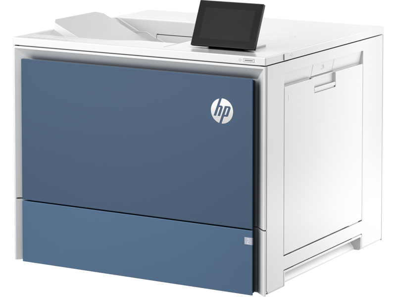 HP Color LaserJet Enterprise 6700dn Transactional AtmosphereBlue Catalog WhiteBG FrontLeft