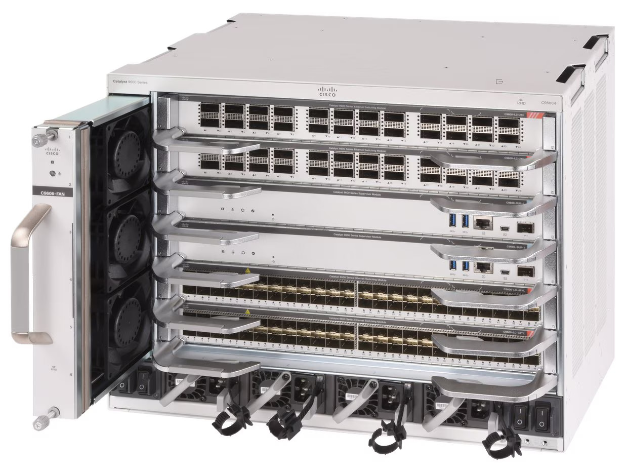 Cisco Catalyst C9606R 6-Slot Modular Enterprise Switch Chassis Front View