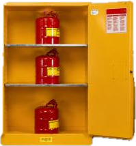 45 Gal flammable storage cabinet inner view