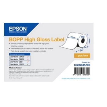 Epson BOPP High Gloss Label - Coil 220mm x 750lm
