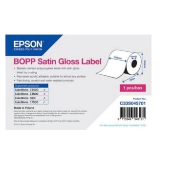 Epson BOPP Satin Gloss Label - Coil 220mm x 750lm