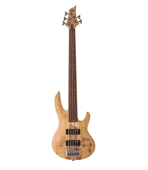 ESP LTD B205 Series 5 String Fretless Bass with Spalted Maple Top Natural Satin Finish