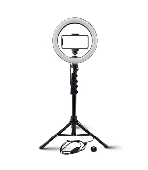 Mackie mRING-6 - 6" Battery-Powered Ring Light With Convertible Selfie Stick-Stand & Remote