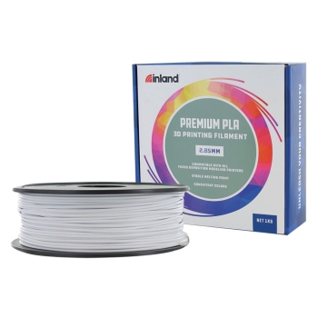 Inland 2.85mm PLA 3D Printer Filament White 