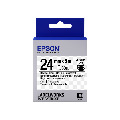 Epson Label Cartridge Transparent LK-6TBN Black/Transparent 24mm (9m ...